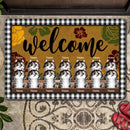 Welcome - Plaid Around - Personalized Cat Doormat