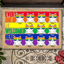 Everyone Is Welcome Here - LGBT - Personalized Cat Doormat