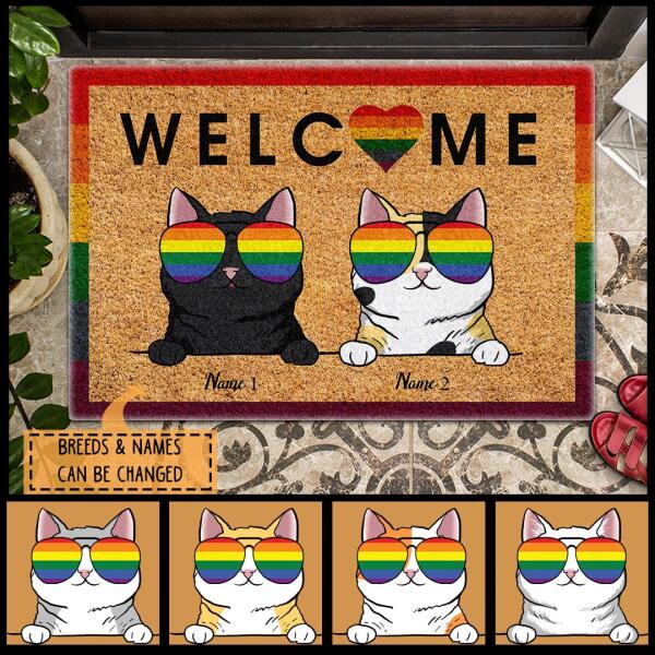 Welcome - LGBT - Personalized Cat Doormat