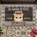 Cats Will Steal Your Heart - Paws Around - Personalized Cat Doormat