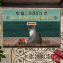 All Guest Must Be Approved By The Cats - Grumpy Cats Hit Pot - Personalized Cat Customized Doormat