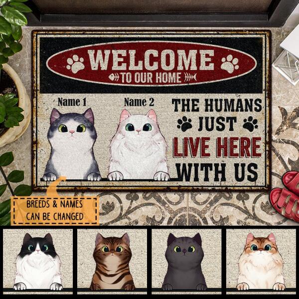 Welcome To Our Home - Metal Style - Personalized Cat Doormat