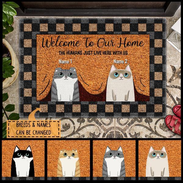 Welcome To Our Home - Hiding Cats - Personalized Cat Doormat