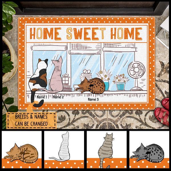 Home Sweet Home - Orange Around - Personalized Cat Doormat