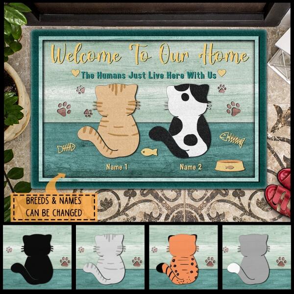 Welcome To My Home - Chubby Backside Cats - Personalized Cat Doormat
