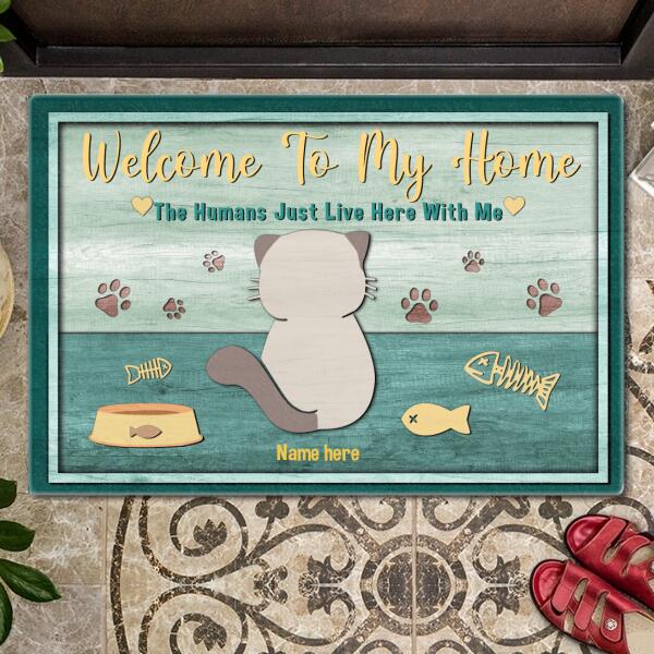 Welcome To My Home - Chubby Backside Cats - Personalized Cat Doormat