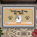 Welcome To Our Home - Polka Dots Around - Personalized Cat Doormat