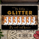 It's Kitty Glitter It's Not Cat Hair - Leopard Print -Personalized Cat Doormat