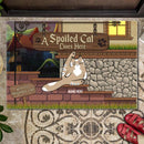Spoiled Cats Live Here - Cats On Stair - Personalized Cat Doormat