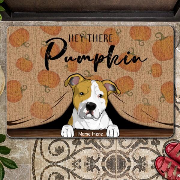Hey There Pumpkin - Pumpkins Curtain - Personalized Dog Autumn Doormat