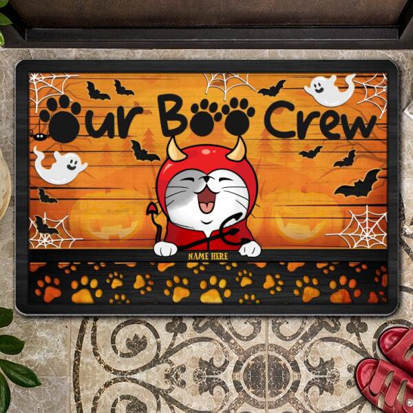 Our Boo Crew - Halloween Costume - Personalized Cat Doormat