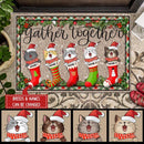 Gather Together - Christmas Stocking - Personalized Cat Christmas Doormat