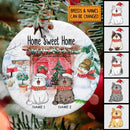 Home Sweet Home - Red Brick Wall House - Personalized Cat Christmas Ornament