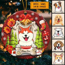 Red Wooden - Christmas Decoration - Personalized Dog Christmas Ornament