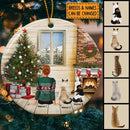 Backside Of Girl And Her Cats - Cozy Home - Personalized Cat Christmas Ornament