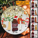 Girl And Her Dogs - Personalized Dog Christmas Ornament