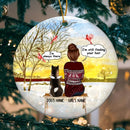 Personalised I'm Still Finding Your Hair Circle Ceramic Ornament - Personalized Dog Lovers Decorative Christmas Ornament