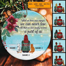 All That We Love Becomes A Part Of Us Circle Ceramic Ornament - Personalized Cat Lovers Decorative Christmas Ornament