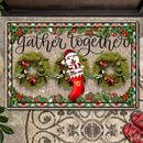 Gather Together - Christmas Stocking - Personalized Dog Christmas Doormat