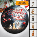 Always In My Mind Forever In My Heart Circle Ceramic Ornament - Personalized Angel Dog Decorative Christmas Ornament