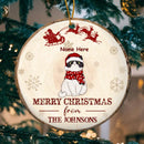 Merry Christmas From Family - Personalized Cat Christmas Ornament