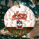 Merry Christmas - Candy Christmas Print - Personalized Cat Christmas Ornament