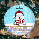 Dogs Peeking Over Colorful Brick Wall - Personalized Dog Christmas Ornament