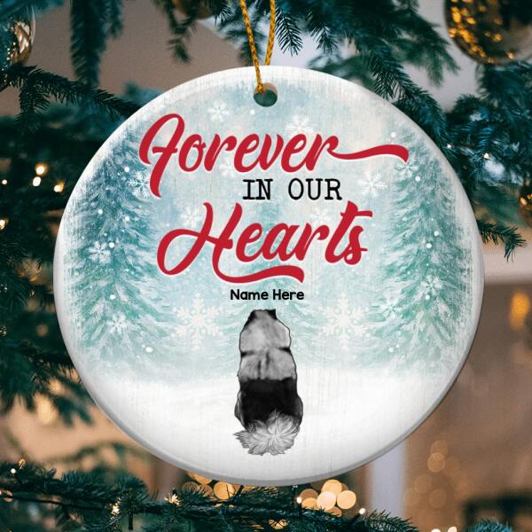 Forever In Our Hearts - Dogs Backside - Personalized Dog Christmas Ornament