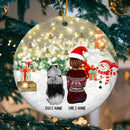 Girl And Her Dogs - Personalized Dog Christmas Ornament