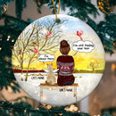 Personalised I'm Still Finding Your Hair Circle Ceramic Ornament - Personalized Cat Lovers Decorative Christmas Ornament