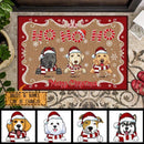 Ho Ho Ho - Merry Christmas - Santa's Hat And Scarf - Personalized Dog Christmas Doormat