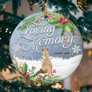 In Loving Memory Grey Sky Memorial Circle Ceramic Ornament - Personalized Angel Cat Decorative Christmas Ornament