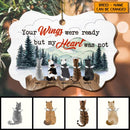 Personalised Your Wings Were Ready Ornate Shaped Wooden Ornament - Personalized Angel Cat Decorative Christmas Ornament