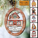 Personalised Dog In Cozy Home Oval Shaped Wooden Ornament - Personalized Dog Lovers Decorative Christmas Ornament