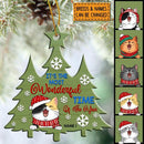 It's The Most Wonderful Time Pine Tree Shaped Wooden Ornament - Personalized Cat Lovers Decorative Christmas Ornament