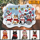 Personalised Cat In Snow Blue Gray Ornate Shaped Wooden Ornament - Personalized Cat Lovers Decorative Christmas Ornament