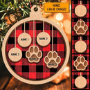 Personalised Family And Pet Ball Shaped Wooden Ornament - Personalized Dog & Cat Lovers Decorative Christmas Ornament