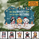 We Regret Nothing Biscuits & Blue Wooden Ornate Shaped Wooden Ornament - Personalized Dog Lovers Decorative Christmas Ornament