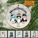 Personalised Meowy Christmas Gray Wooden Shaped Wooden Ornament - Personalized Cat Lovers Decorative Christmas Ornament