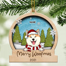 Merry Woofmas, Personalized Christmas Dog Breeds Ornament, Christmas Bauble, Cute Xmas Gifts For Dog Lovers