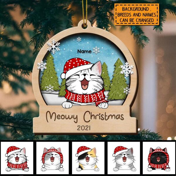 Meowy Christmas, Personalized Christmas Cat Breeds Ornament, Christmas Bauble, Cute Xmas Gifts For Cat Lovers