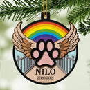 Pet Memorial Ornament, Pet's Wing Bauble, Personalized Pet Name, Loss Of Pet Ornament