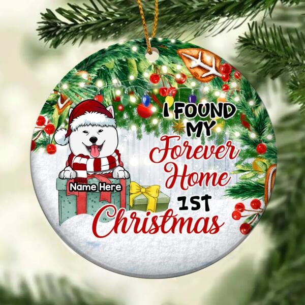 I Found My Forever Home 1st Christmas, Xmas Tree Bauble, Personalized Christmas Dog Breed Ornament