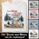 Your Wings Were Ready But My Heart Was Not, Beach Or Mountain Background, Personalized Angel Cat T-shirt
