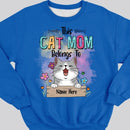This Cat Mom Belongs To Chubby Laughing Cats - Personalized Cat T-shirt