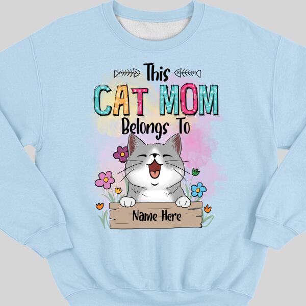 This Cat Mom Belongs To Chubby Laughing Cats - Personalized Cat T-shirt