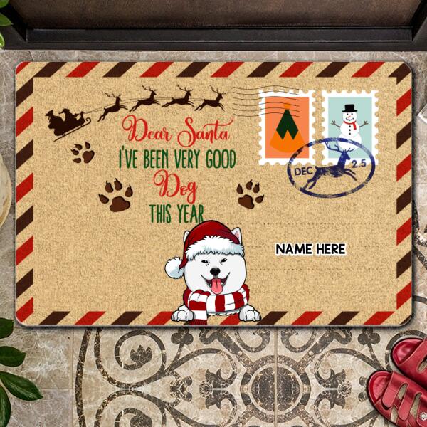 Dear Santa We've Been Very Good Dogs This Year, Christmas Letter, Personalized Christmas Dog Breeds Doormat