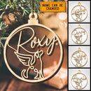 Angel Dog Laser Cut Wood Ornament Custom Name, Personalized Dog Lovers Decorative Christmas Ornament