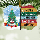 Merry Christmas To The Best Cat Mom Ever, Shaped Wooden Ornament, Personalized Cat Lovers Decorative Christmas Ornament