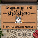 Welcome To The Shitshow Hope You Brought Alcohol, Personalized Cat Breeds Doormat, Gifts For Cat Lovers, Home Decor